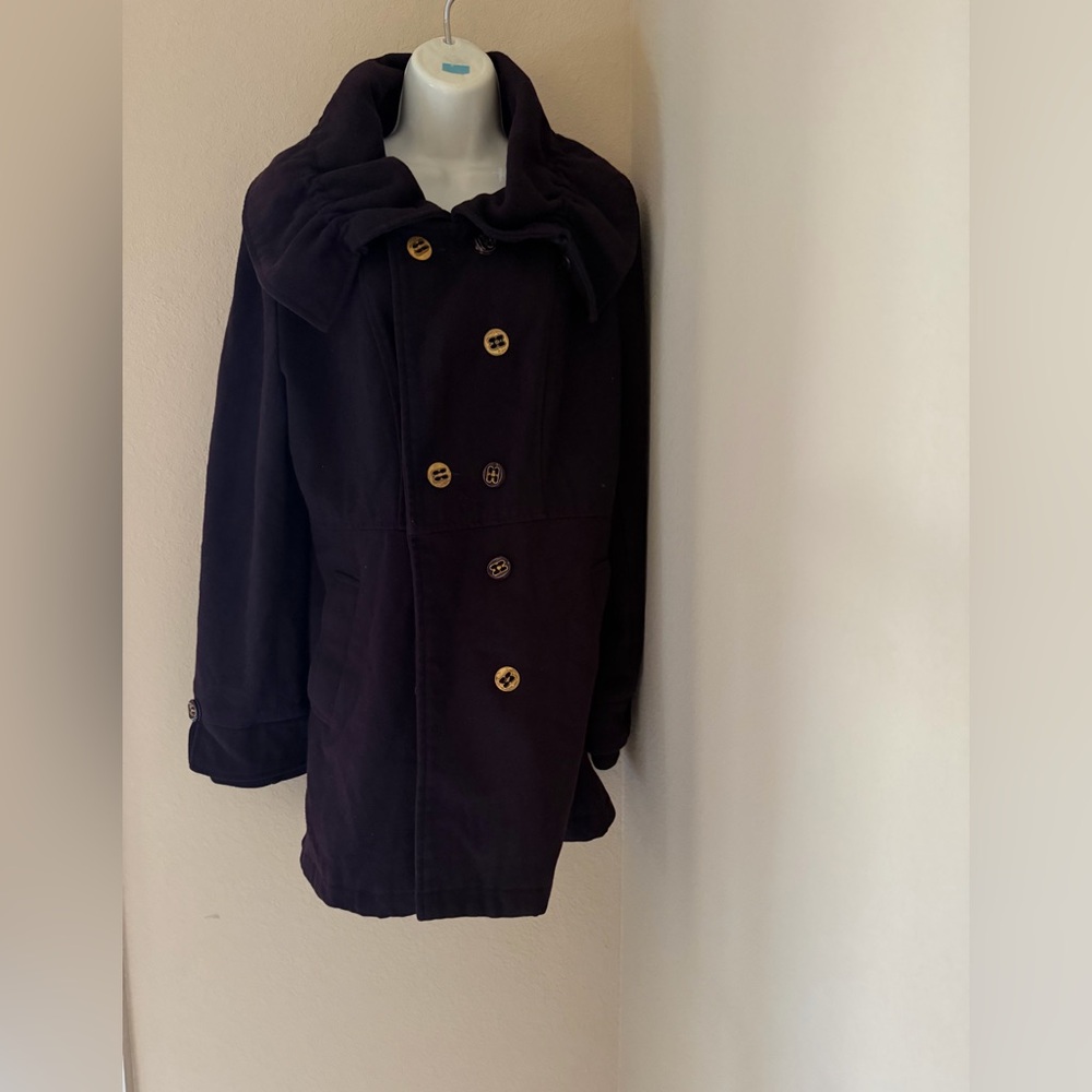 CoffeeShop Purple color Wool Blend Pea Coat Size XL